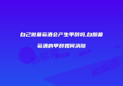 自己做葡萄酒会产生甲醇吗,自酿葡萄酒的甲醇如何消除