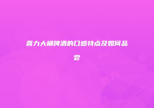 喜力大桶啤酒的口感特点及如何品尝