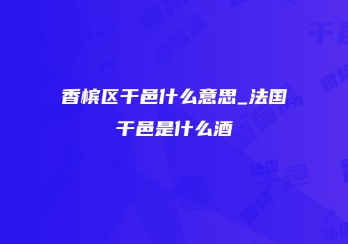 香槟区干邑什么意思_法国干邑是什么酒