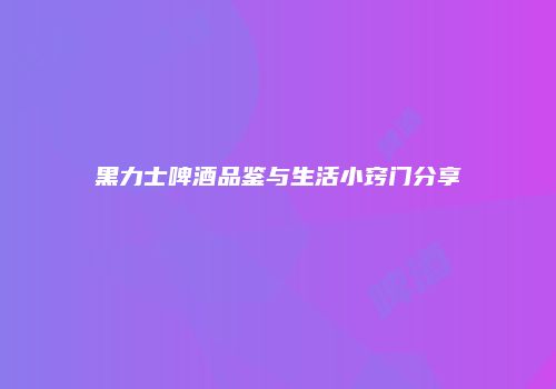 黑力士啤酒品鉴与生活小窍门分享