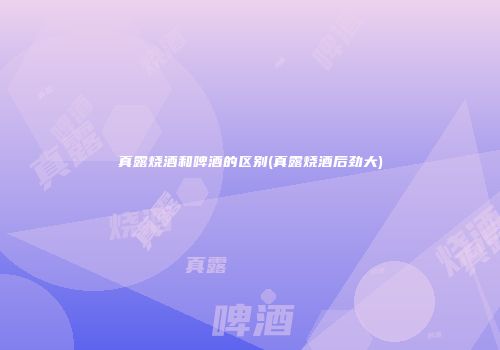 真露烧酒和啤酒的区别(真露烧酒后劲大)