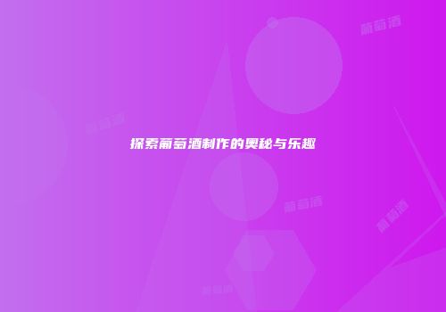 探索葡萄酒制作的奥秘与乐趣
