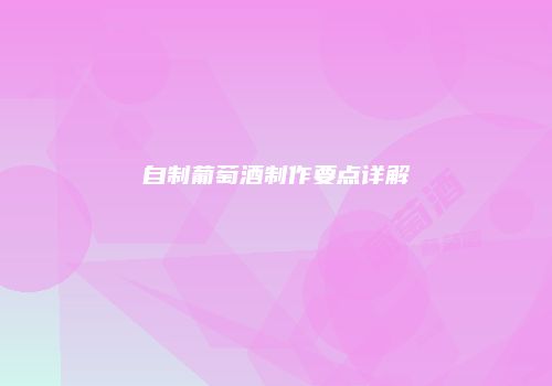 自制葡萄酒制作要点详解
