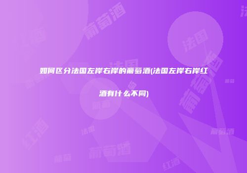 如何区分法国左岸右岸的葡萄酒(法国左岸右岸红酒有什么不同)