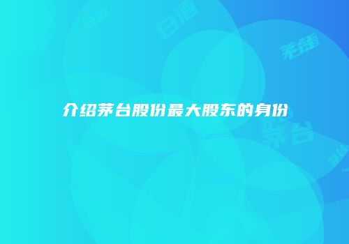 介绍茅台股份最大股东的身份