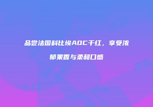 品尝法国科比埃AOC干红，享受浓郁果香与柔和口感
