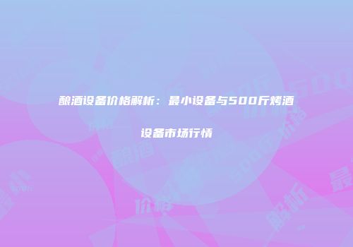 酿酒设备价格解析：最小设备与500斤烤酒设备市场行情