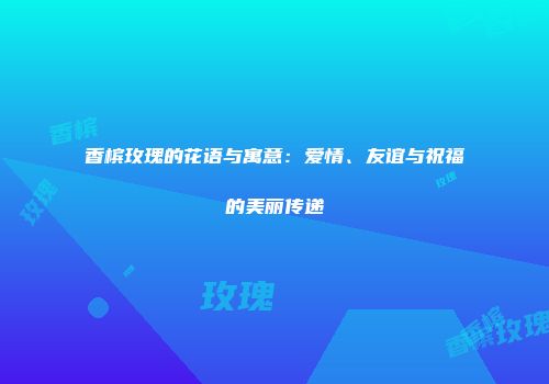 香槟玫瑰的花语与寓意：爱情、友谊与祝福的美丽传递