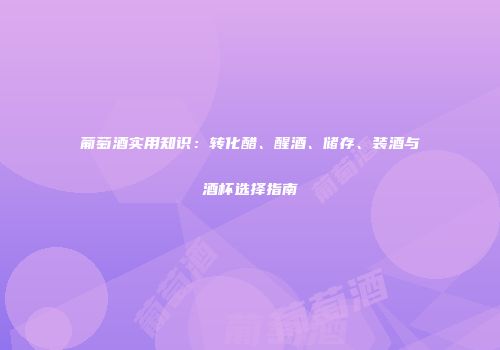 葡萄酒实用知识：转化醋、醒酒、储存、装酒与酒杯选择指南