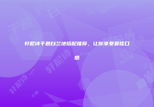 轩尼诗干邑白兰地搭配推荐，让你享受最佳口感