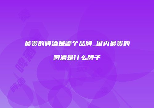 最贵的啤酒是哪个品牌_国内最贵的啤酒是什么牌子