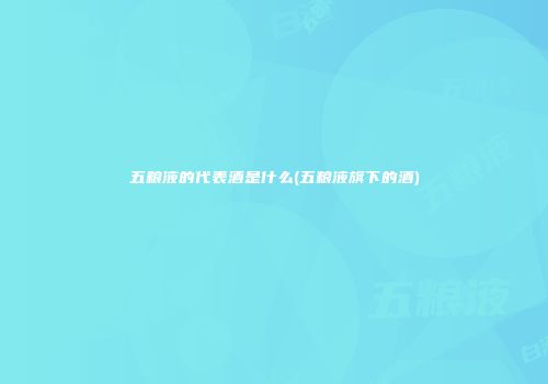 五粮液的代表酒是什么(五粮液旗下的酒)