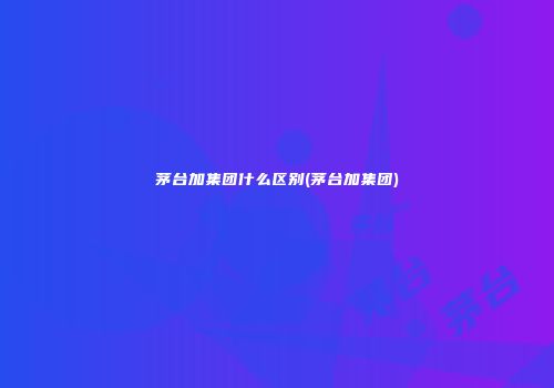 茅台加集团什么区别(茅台加集团)