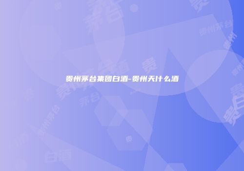 贵州茅台集团白酒-贵州天什么酒