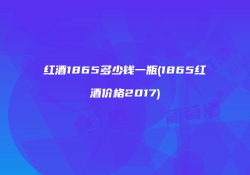 红酒1865多少钱一瓶(1865红酒价格2017)
