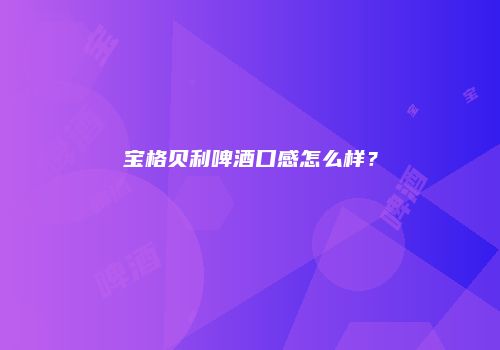 宝格贝利啤酒口感怎么样？