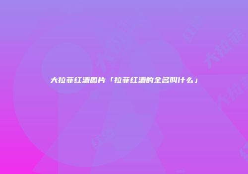 大拉菲红酒图片「拉菲红酒的全名叫什么」