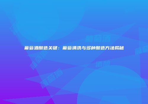 葡萄酒酿造关键：葡萄清洗与多种酿造方法揭秘