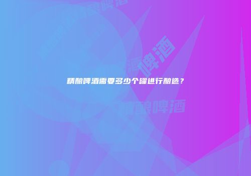 精酿啤酒需要多少个罐进行酿造？