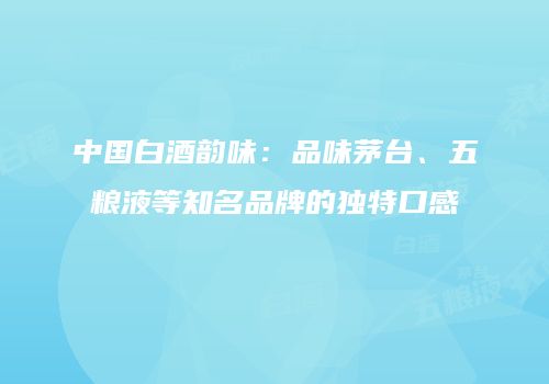 中国白酒韵味：品味茅台、五粮液等知名品牌的独特口感