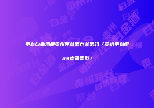 茅台白金酒跟贵州茅台酒有关系吗「贵州茅台镇53度酱香型」