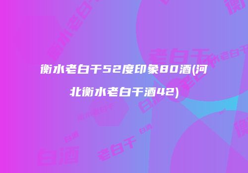 衡水老白干52度印象80酒(河北衡水老白干酒42)