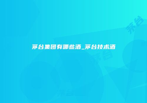 茅台集团有哪些酒_茅台技术酒