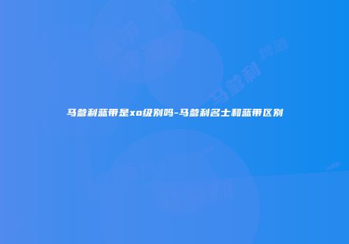 马爹利蓝带是xo级别吗-马爹利名士和蓝带区别