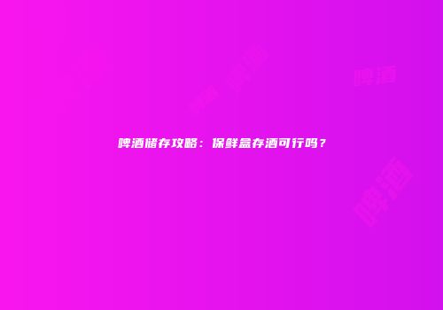 啤酒储存攻略：保鲜盒存酒可行吗？