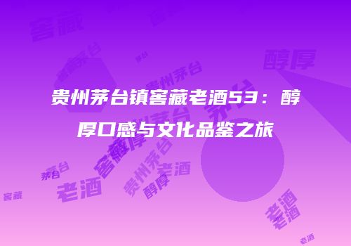 贵州茅台镇窖藏老酒53：醇厚口感与文化品鉴之旅
