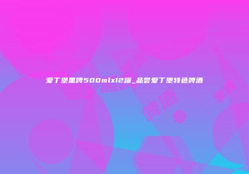 爱丁堡黑啤500mlx12罐_品尝爱丁堡特色啤酒