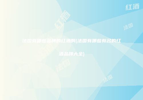 法国有哪些品牌的红酒啊(法国有哪些有名的红酒品牌大全)
