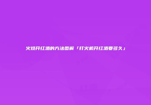 火烧开红酒的方法图解「打火机开红酒要多久」