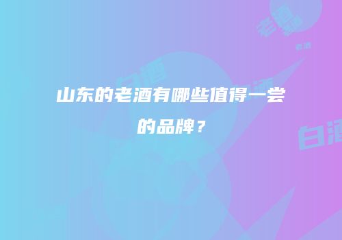 山东的老酒有哪些值得一尝的品牌？