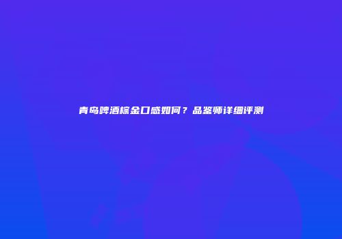 青岛啤酒棕金口感如何？品鉴师详细评测