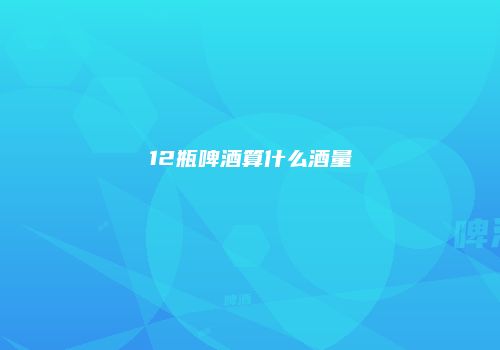12瓶啤酒算什么酒量