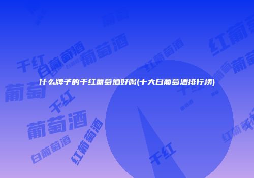 什么牌子的干红葡萄酒好喝(十大白葡萄酒排行榜)