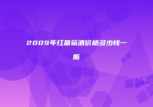 2009年红葡萄酒价格多少钱一瓶
