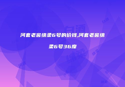 河套老窖绵柔6号的价钱,河套老窖绵柔6号36度