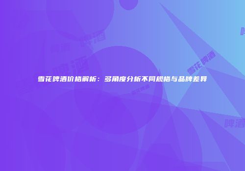 雪花啤酒价格解析：多角度分析不同规格与品牌差异