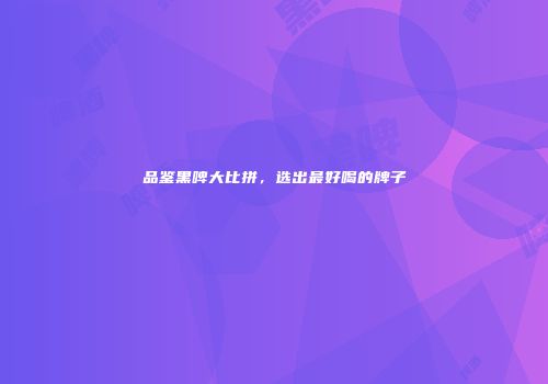 品鉴黑啤大比拼，选出最好喝的牌子