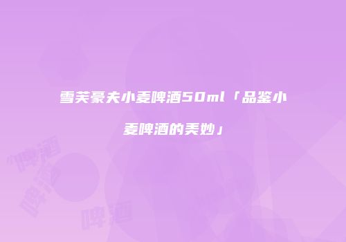 雪芙豪夫小麦啤酒50ml「品鉴小麦啤酒的美妙」