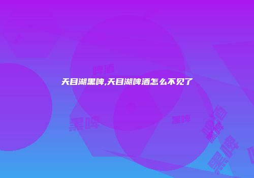 天目湖黑啤,天目湖啤酒怎么不见了