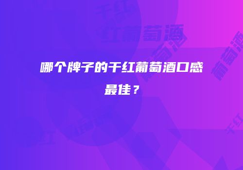 哪个牌子的干红葡萄酒口感最佳？