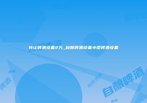 转让啤酒设备2万_自酿啤酒设备小型啤酒设备