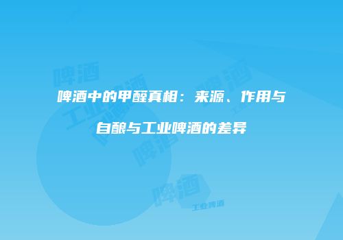 啤酒中的甲醛真相：来源、作用与自酿与工业啤酒的差异