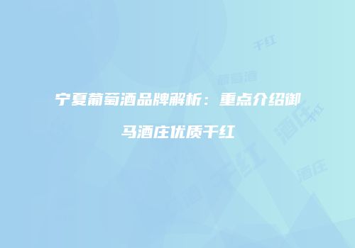 宁夏葡萄酒品牌解析：重点介绍御马酒庄优质干红