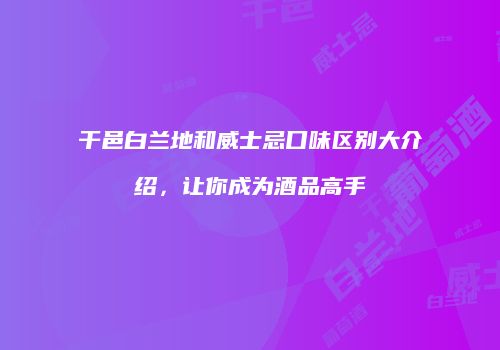 干邑白兰地和威士忌口味区别大介绍，让你成为酒品高手