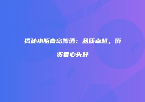 揭秘小瓶青岛啤酒：品质卓越，消费者心头好