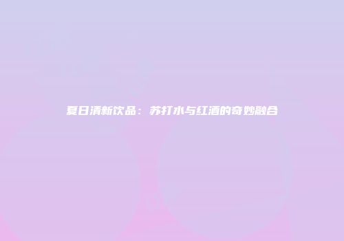 夏日清新饮品：苏打水与红酒的奇妙融合
